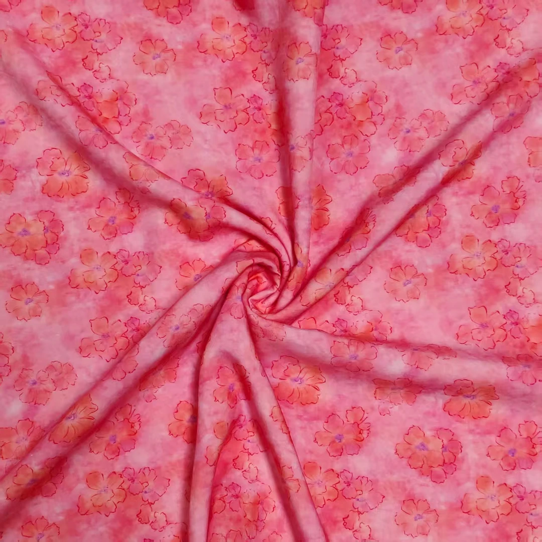 【云锦1店】25928-6 人棉府绸粉雾花园1.6米幅宽 服装布料面料