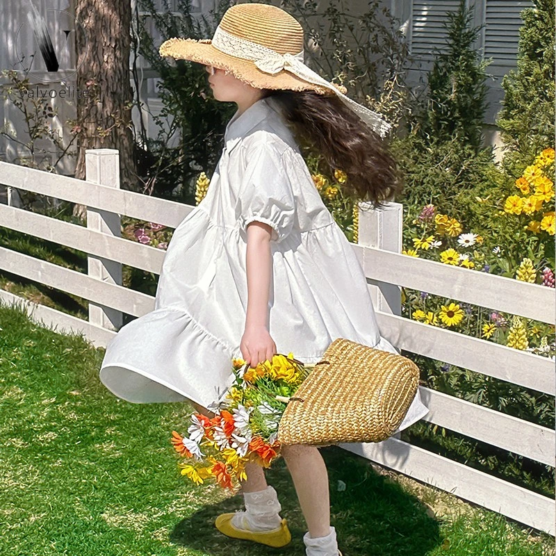 VALVOELITE童装女童夏装裙子新款女孩洋气学院风时髦连衣裙夏