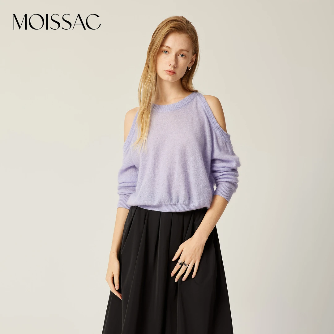 MOISSAC摩萨克镂空套头毛针织衫上衣女MWEC31002