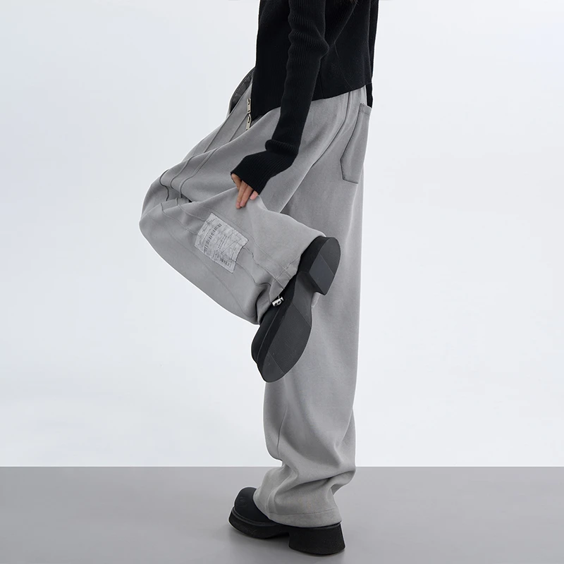 NOONOZ美式直筒运动卫裤男春季新款高街复古裤子垂感显瘦休闲裤