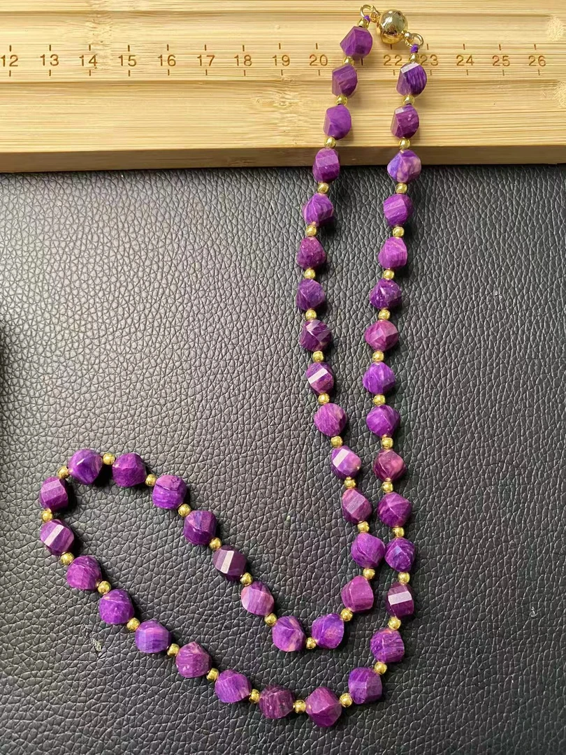 老料帝王紫魔方珠项链多样性发货