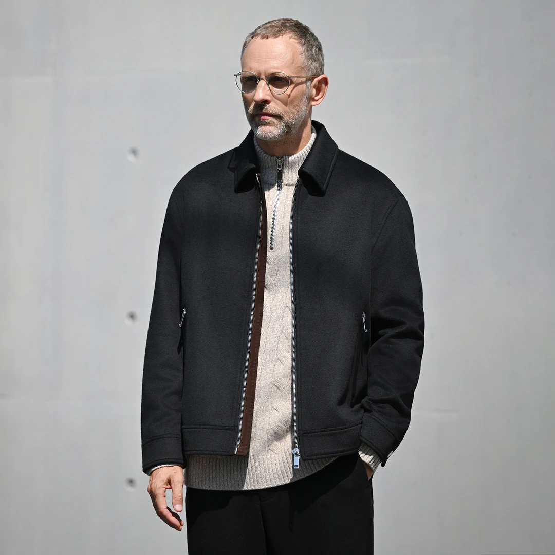 【100%美利奴初剪羊毛】2025秋冬季男士休闲老钱翻领毛呢夹克外套