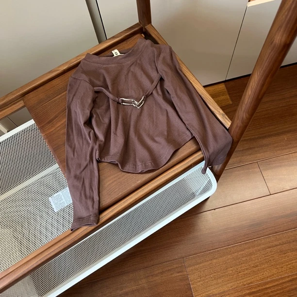 【编号M411】69075-13-儿童韩版前挂件长袖T恤B咖色-LGG