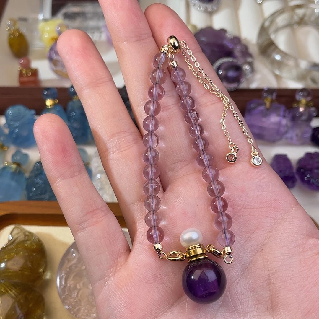 紫晶颈饰未镶嵌樂*姐天然水晶吊坠850