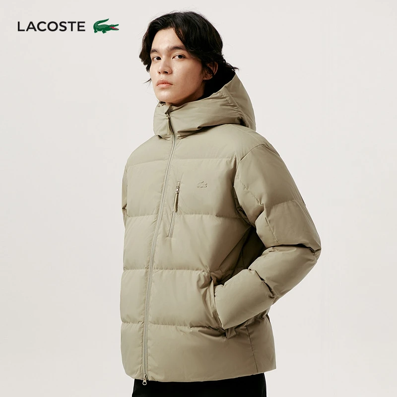 LACOSTE法国鳄鱼男装时尚经典纯色鹅绒保暖羽绒外套|BH8530