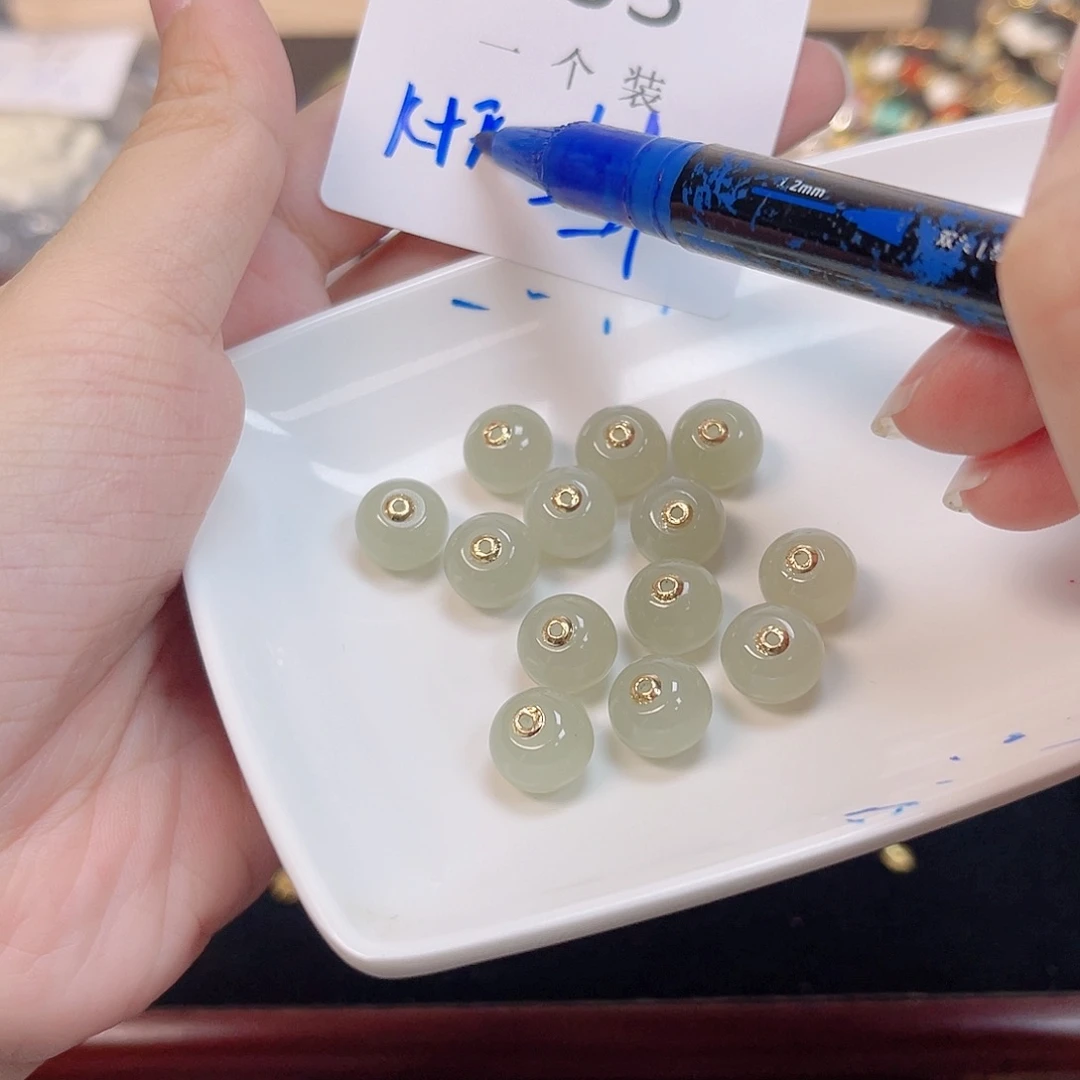 水晶珠宝半成品银S925镀金镶嵌83 。