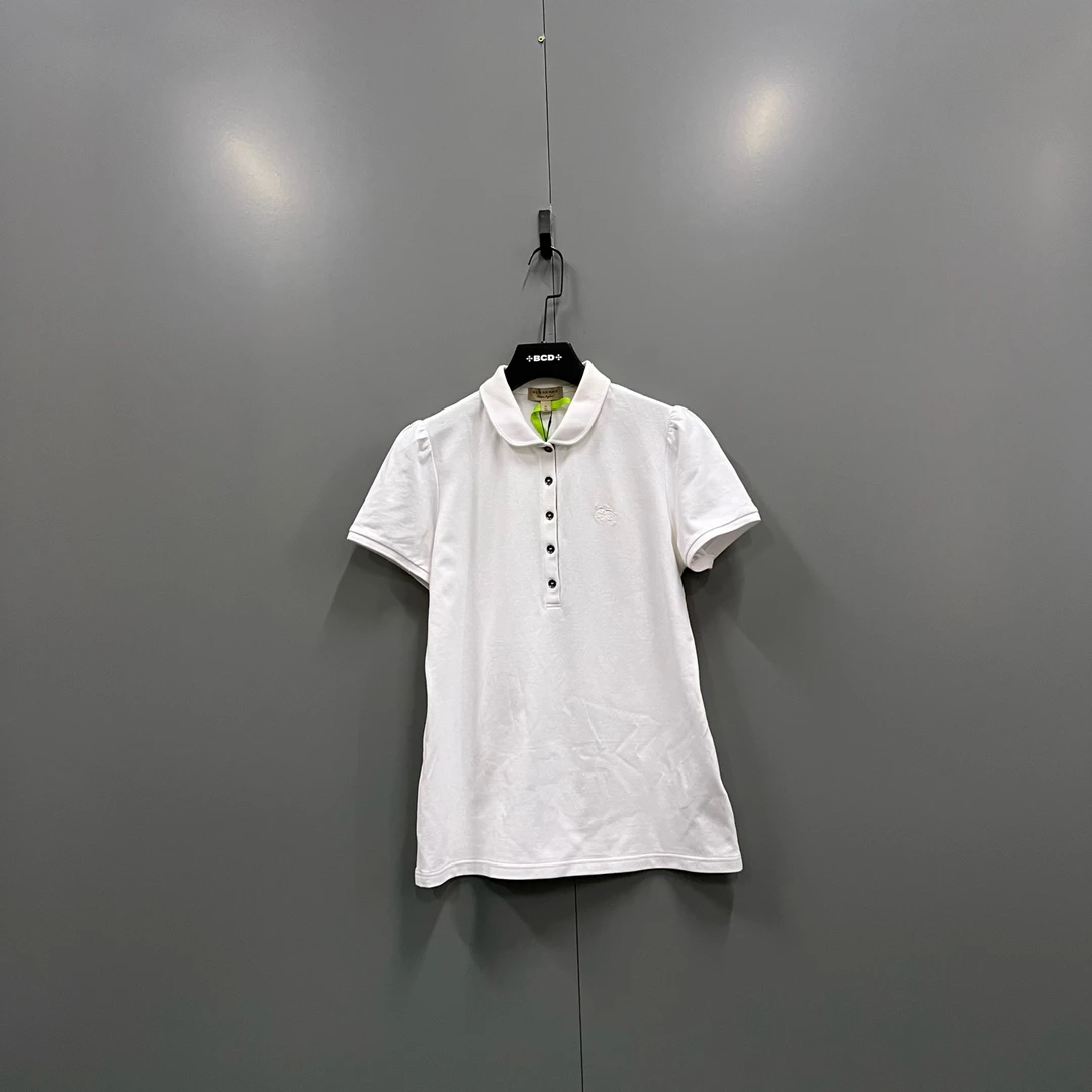 99新 BURBERRY/博柏利 h818 白色刺绣徽标polo衫 XL码 610796