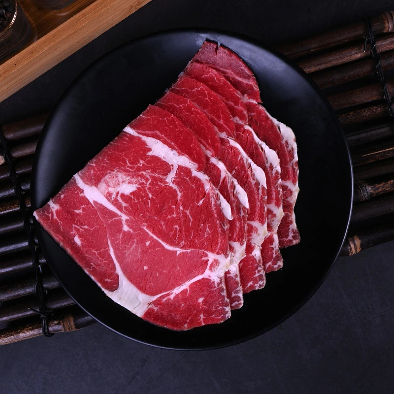 鲜会鲜谷饲雪花牛上脑儿童烤肉片1kg 澳洲进口原切肥牛烧烤牛肉片