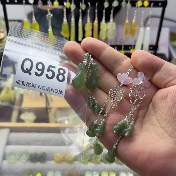 *****合金蛇纹石玉发饰