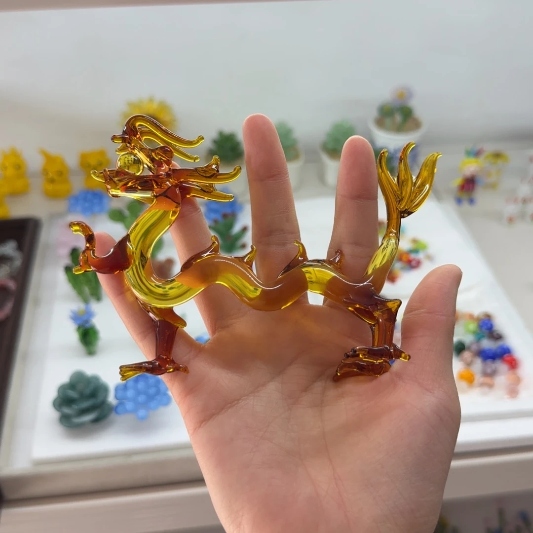 手工艺品琉璃龙摆件