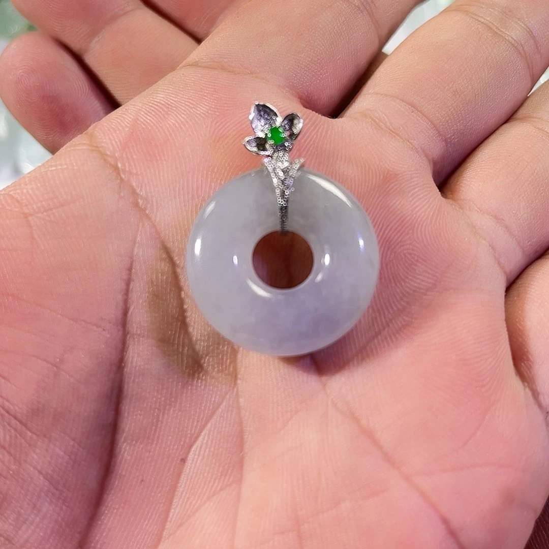 【闪购商品】翡翠18K金镶嵌颈饰天然