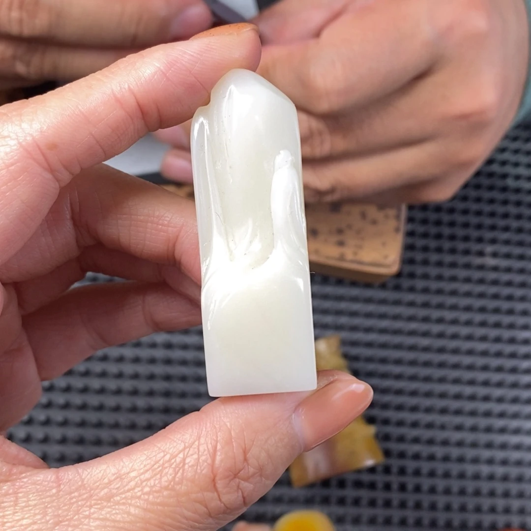 冰***封寿山石现场直播手工制作