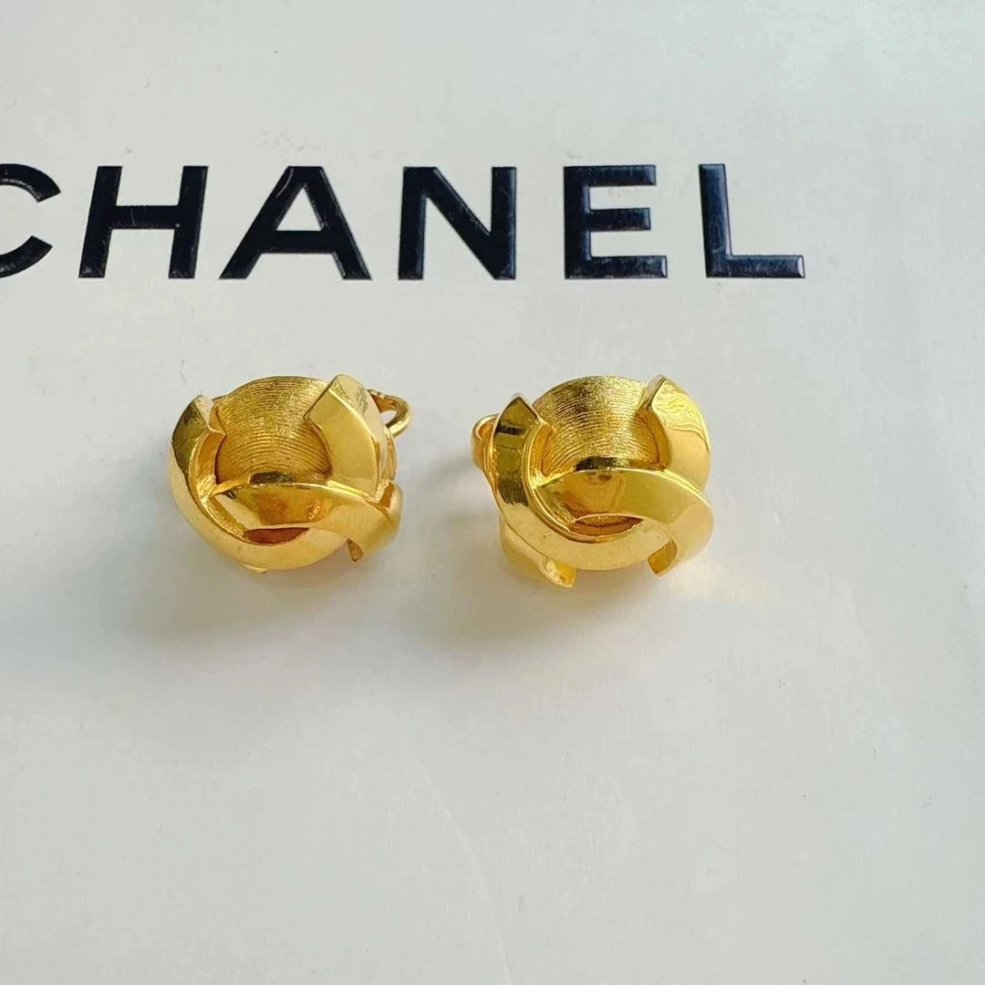 95新 Chanel/香奈儿 Chanel vintage香奈儿中古金豆豆耳夹