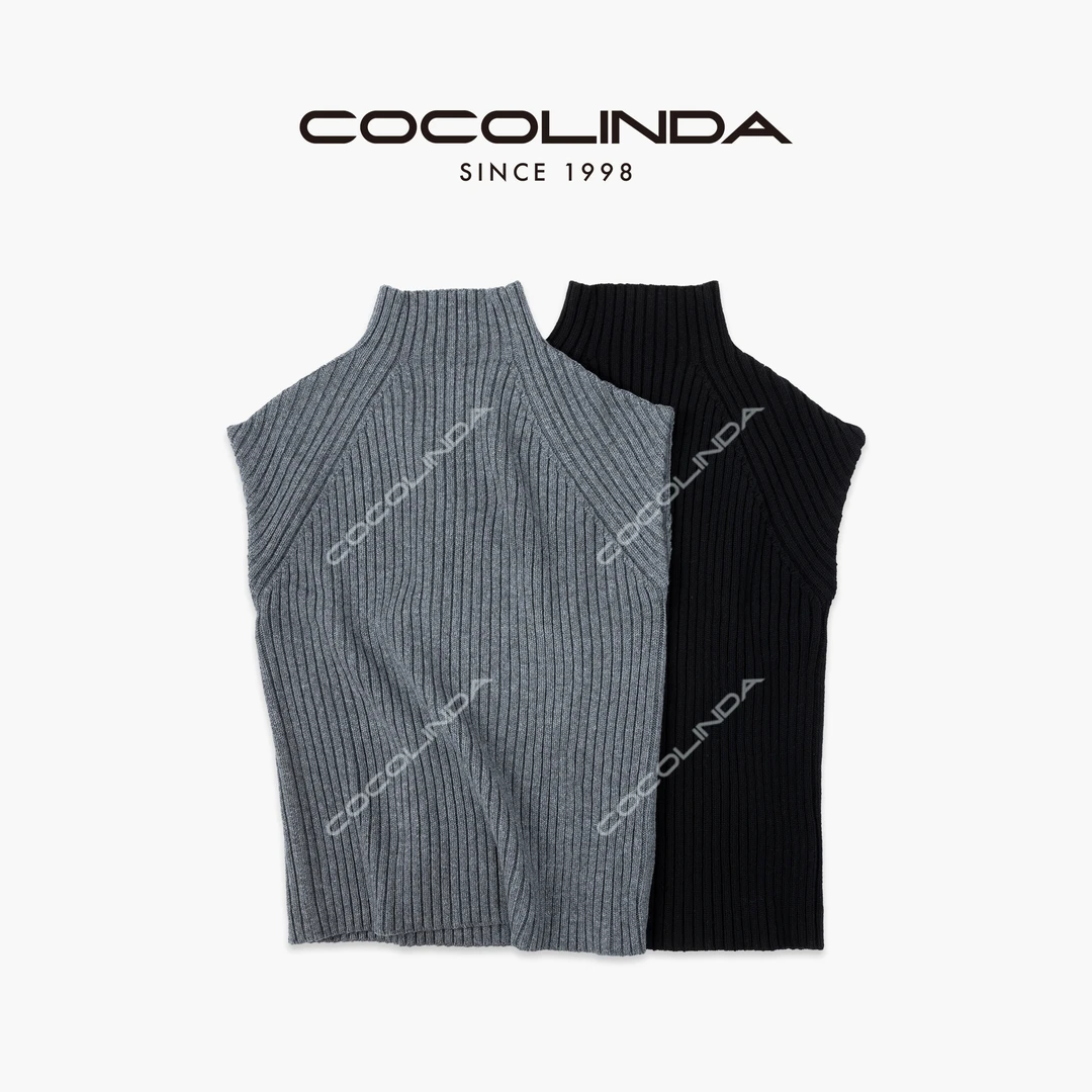 COCOLINDA| 拉夫风绵羊毛5针全件坑条抽针老钱高领毛衣S5466