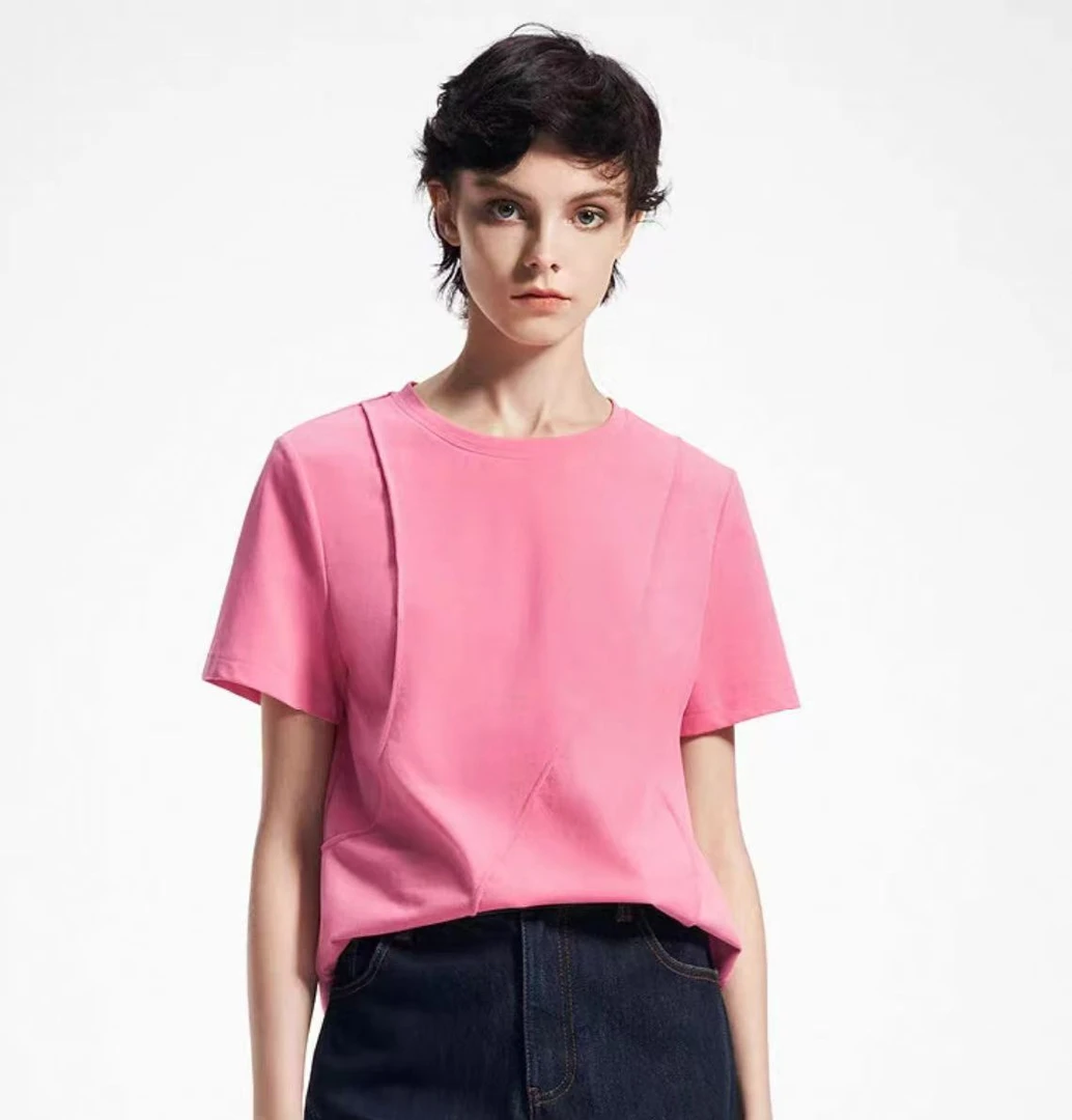 【粉色】25年立体解构箱型T恤（25T0812）