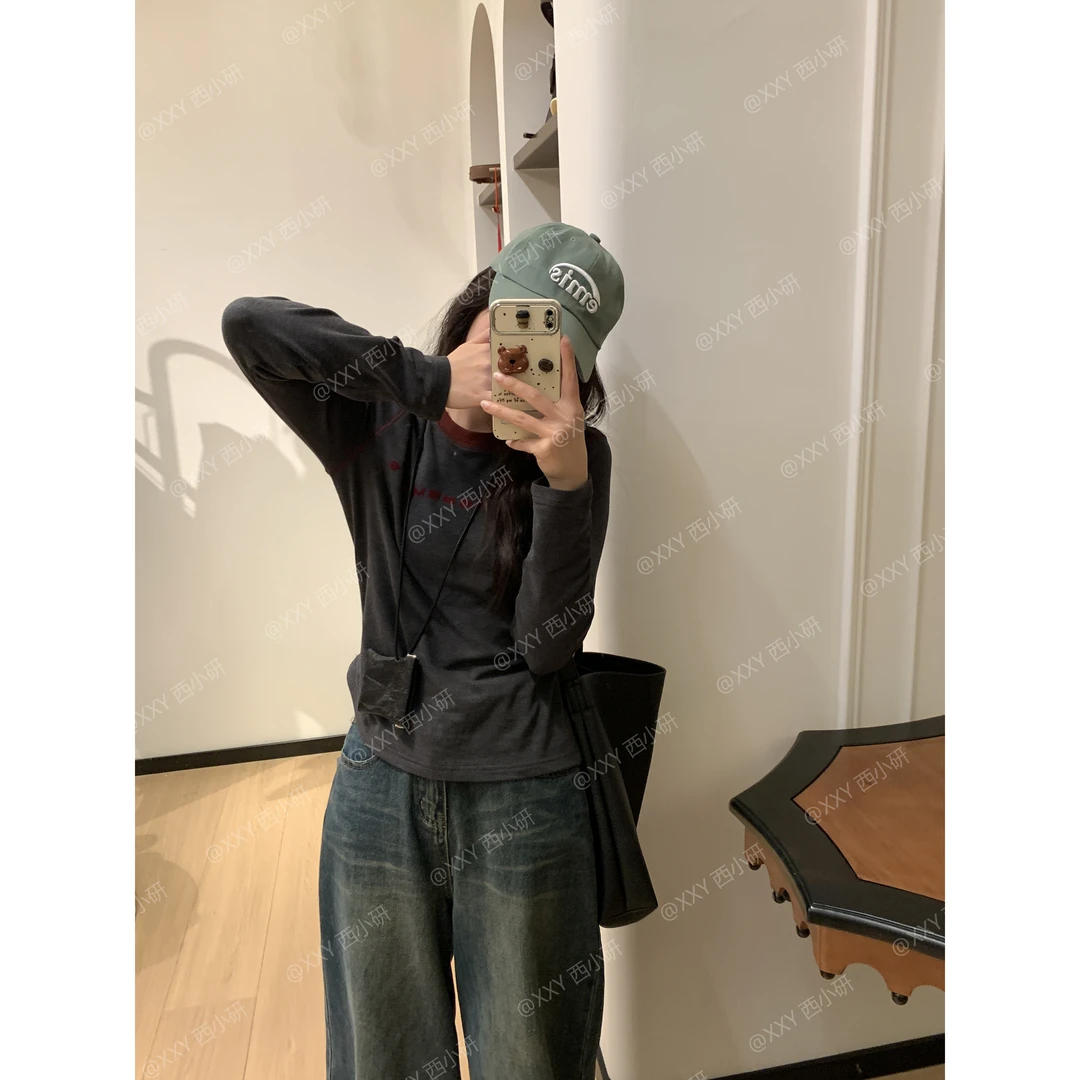 【纽约T】美式柔肤T 沐冬单面 复古长袖打底衫 T恤修身显瘦小众时尚