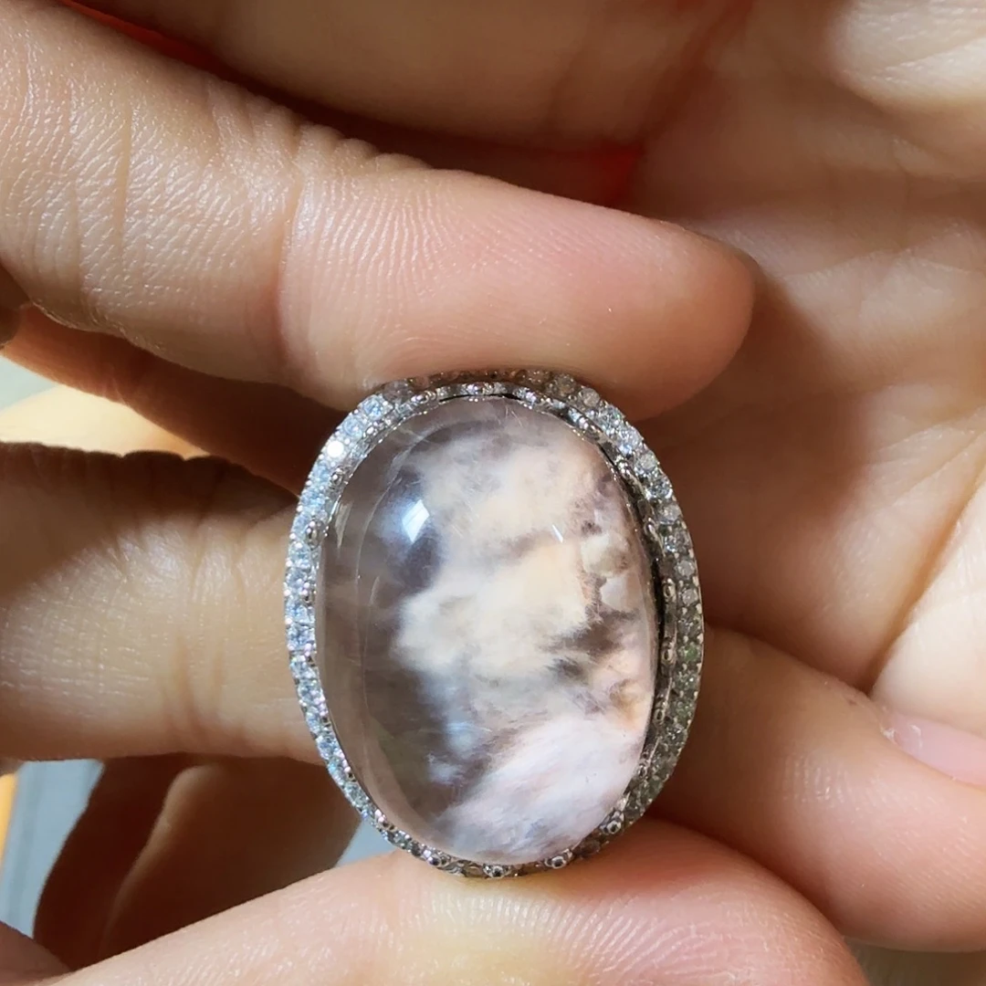 非***墨珠宝半成品银S925镶嵌水晶