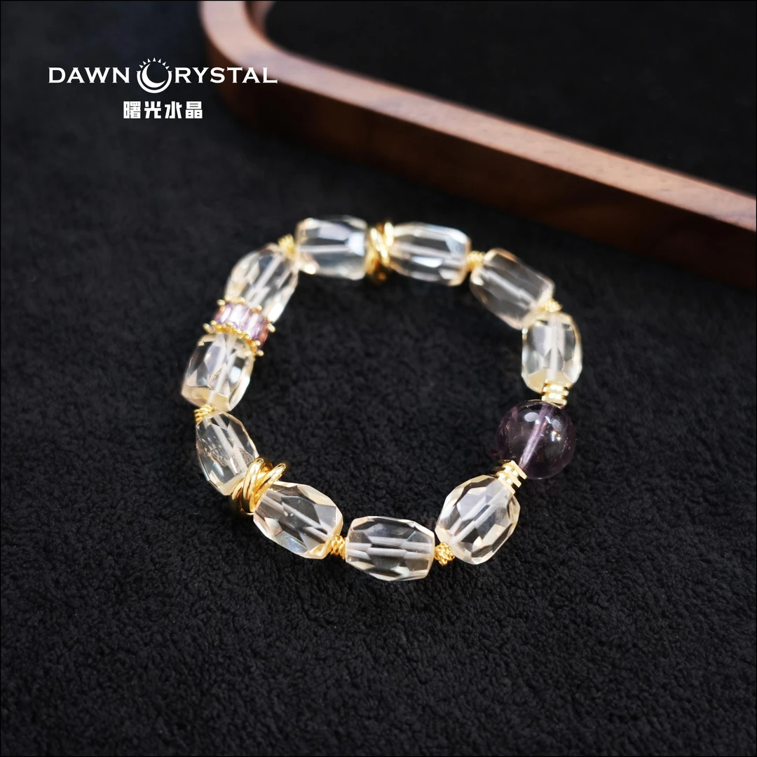 天然巴西暴力黄水巴西紫水手串招财转运简约单圈