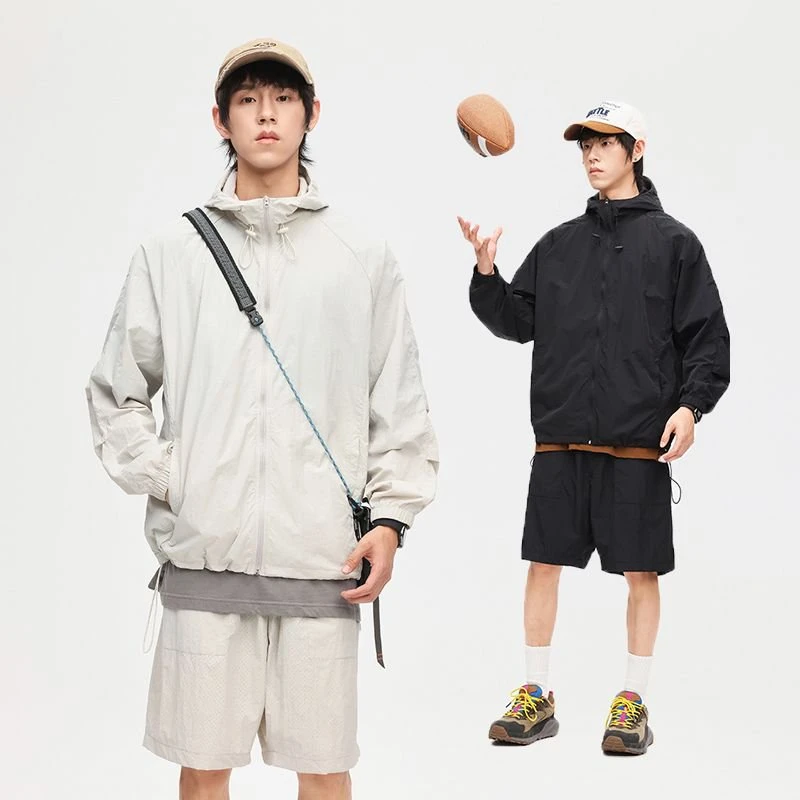 三页 夏季长袖连帽拉链短裤宽松休闲运动套装48513