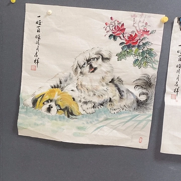 国画明海60.60手绘画芯