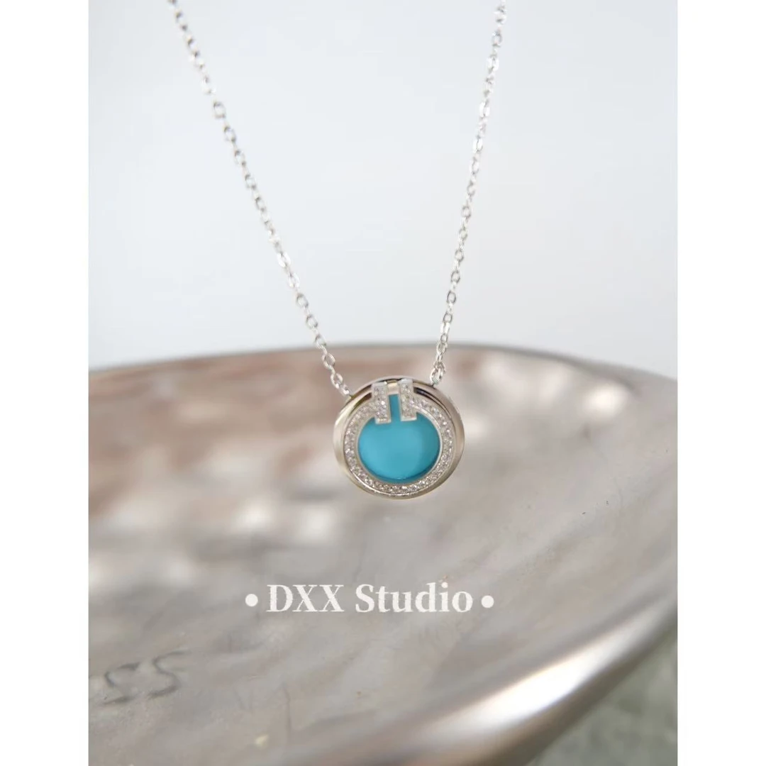 钛钢项链 小众设计蓝色系素款项链45744