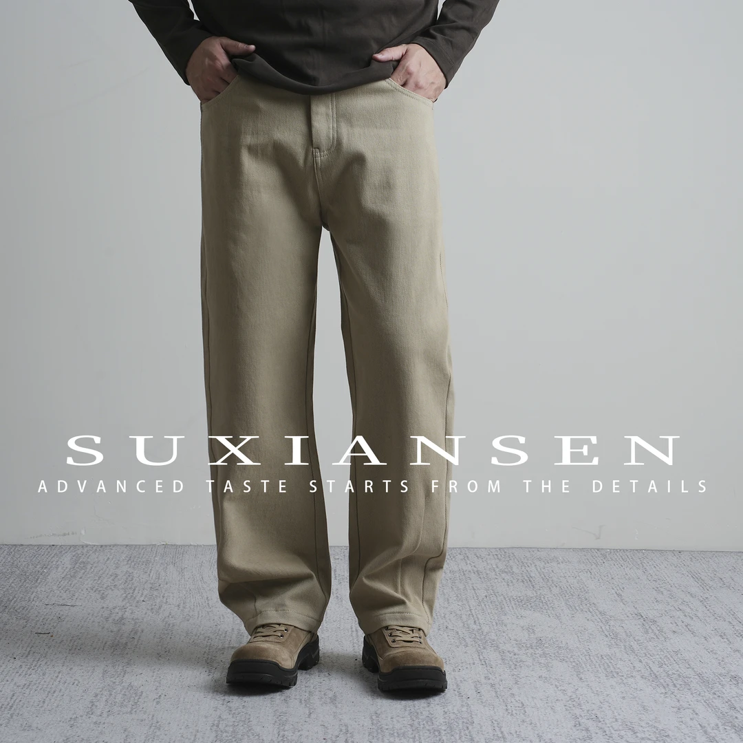 【大头叔叔】极致高智风松紧腰百搭双股双纱斜纹男士弯刀牛仔裤9712