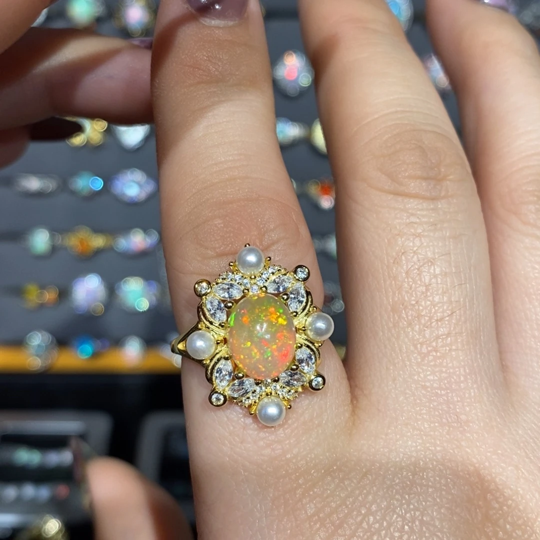 欧泊银S925镶嵌戒指