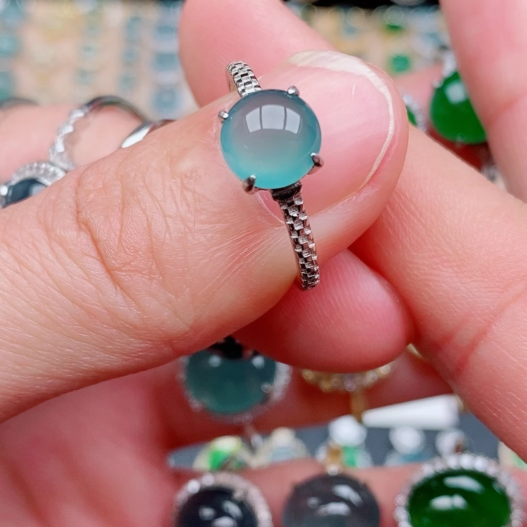 银S925镶嵌戒指翡翠