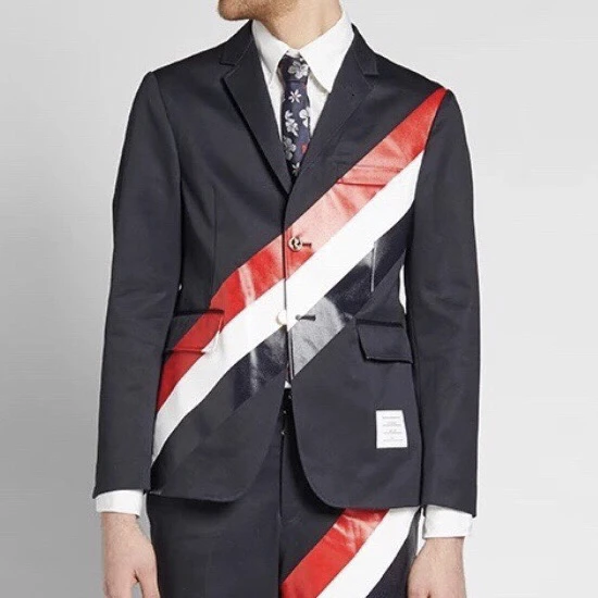 99新 THOMBROWNE THOMBROWNE条纹西装外套/E50250