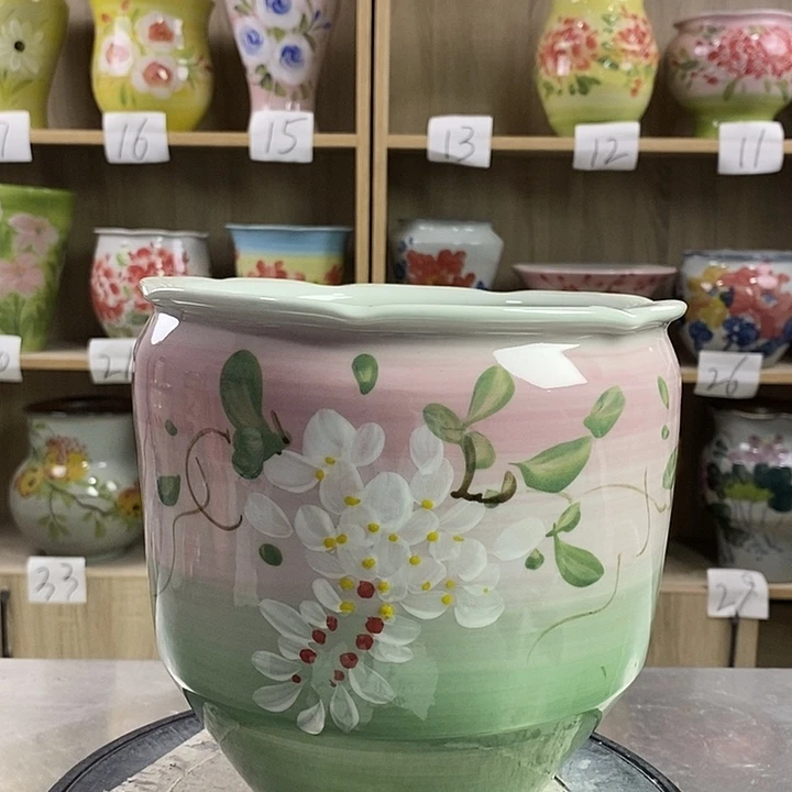 瓷片12zp景德镇陶瓷花盆