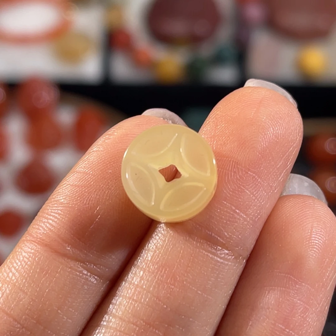 玛瑙/玉髓未镶嵌钱币 11.6x5.2mm 不退换