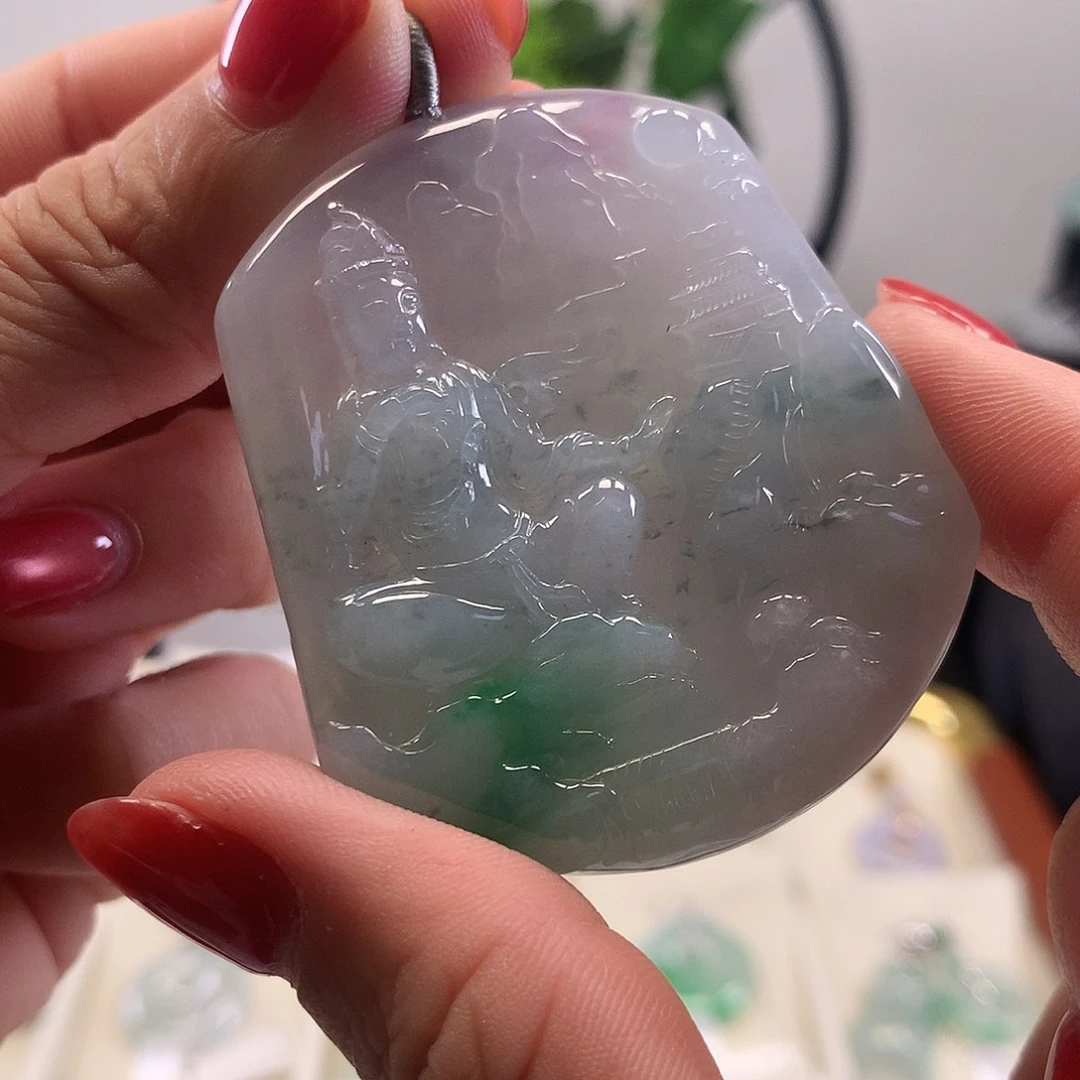翡翠未镶嵌颈饰天然翡翠A货挂件