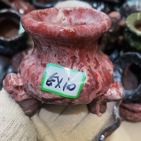 红陶粗陶花盆手工