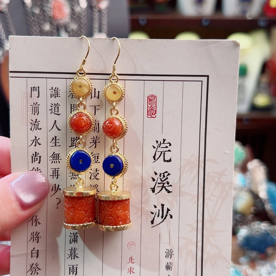 925银珐琅锦钰原创设计耳环