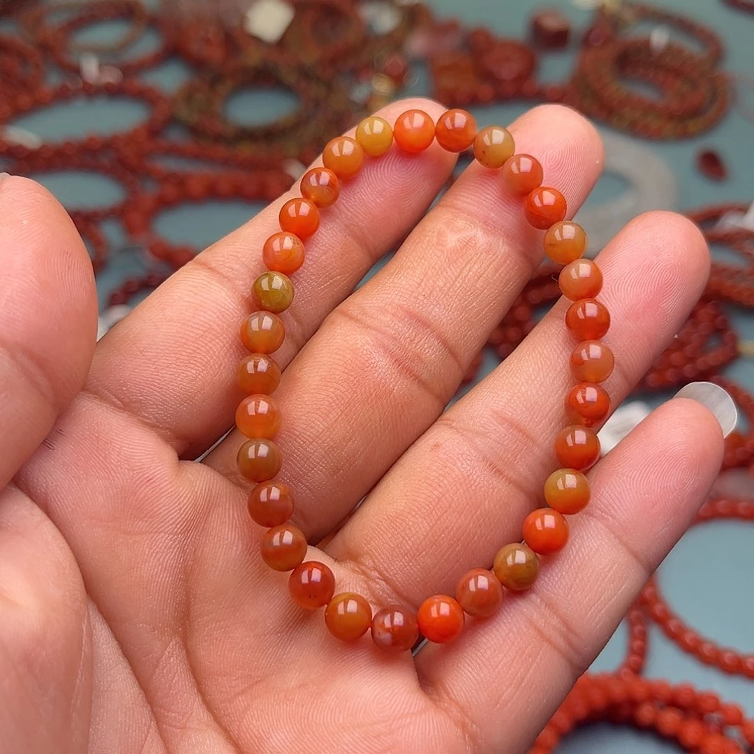 南红玛瑙未镶嵌手链鸡油黄卡6