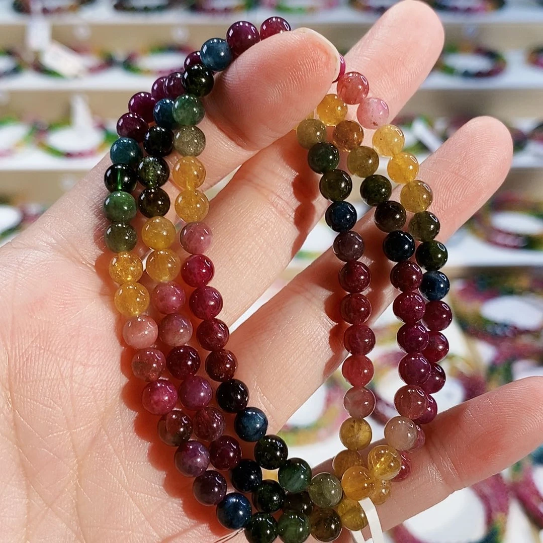 碧玺手链未镶嵌G2622三圈颜色微差