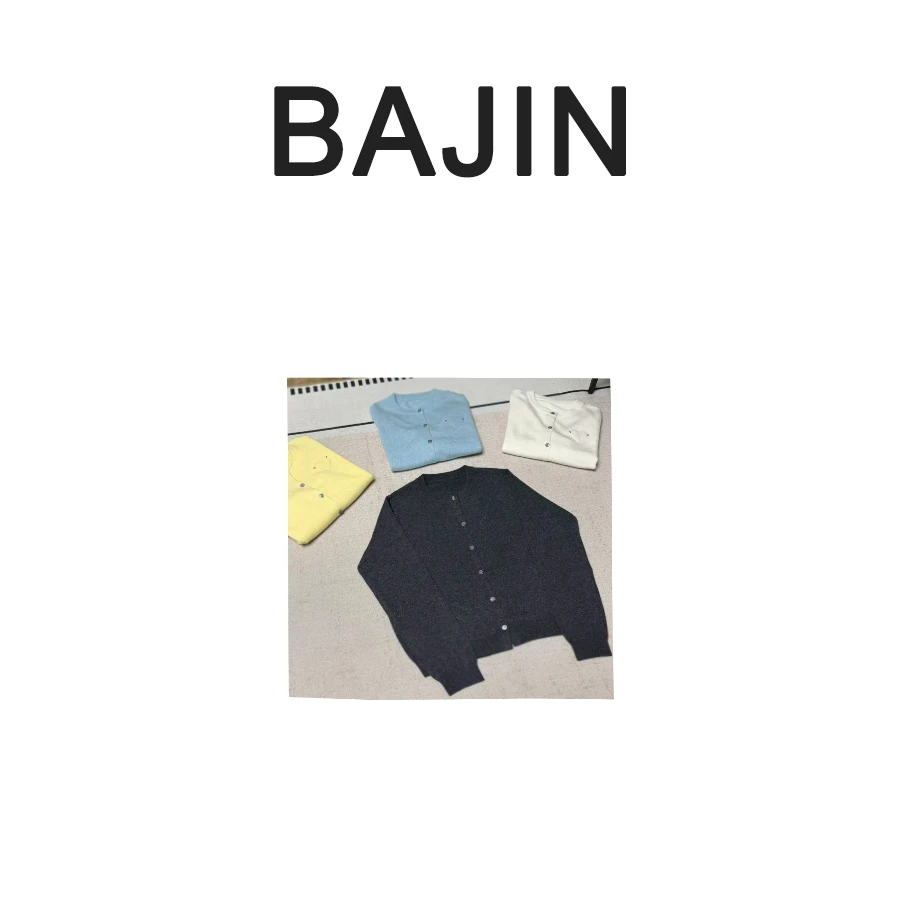 B2707【康宝莱山羊绒顶奢纱线】纯手工重工爱心圆领开衫羊绒衫