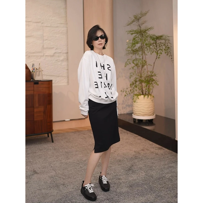 SHIIEELL【MIU系女】缪感复古运动低腰抽绳半裙卫裙P712Q