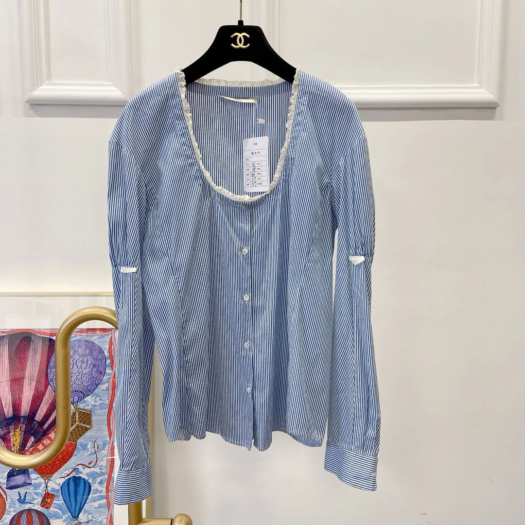 95新 Valentino/华伦天奴 蓝白条纹上衣 /0720450177024