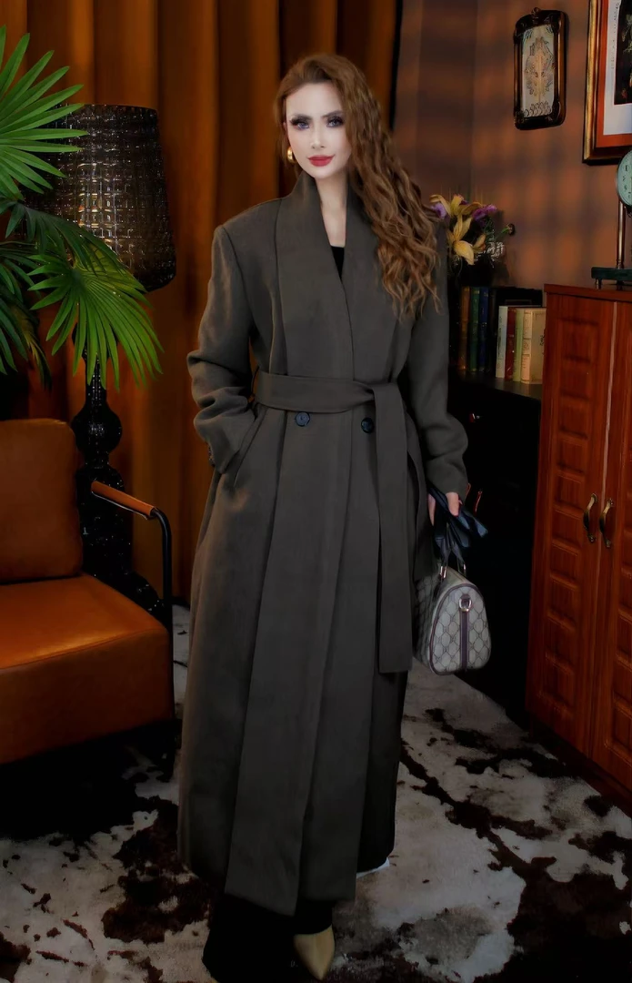 adila新款长袖立领保暖修身型毛呢外套秋冬女装加厚冬季