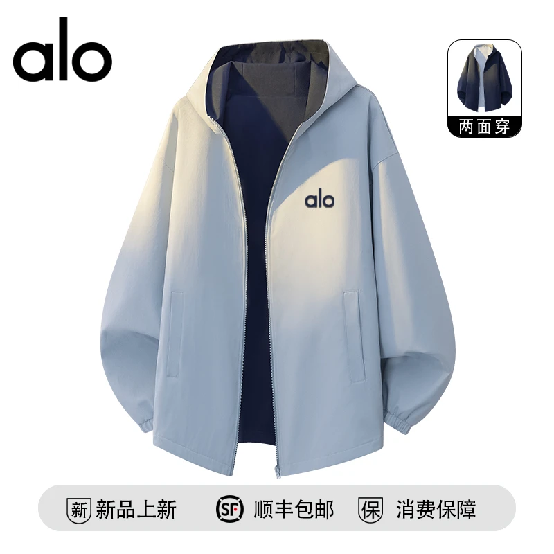 【官方奥特莱斯】品牌折扣 秋季情侣双面穿宽松连帽休闲夹克外套