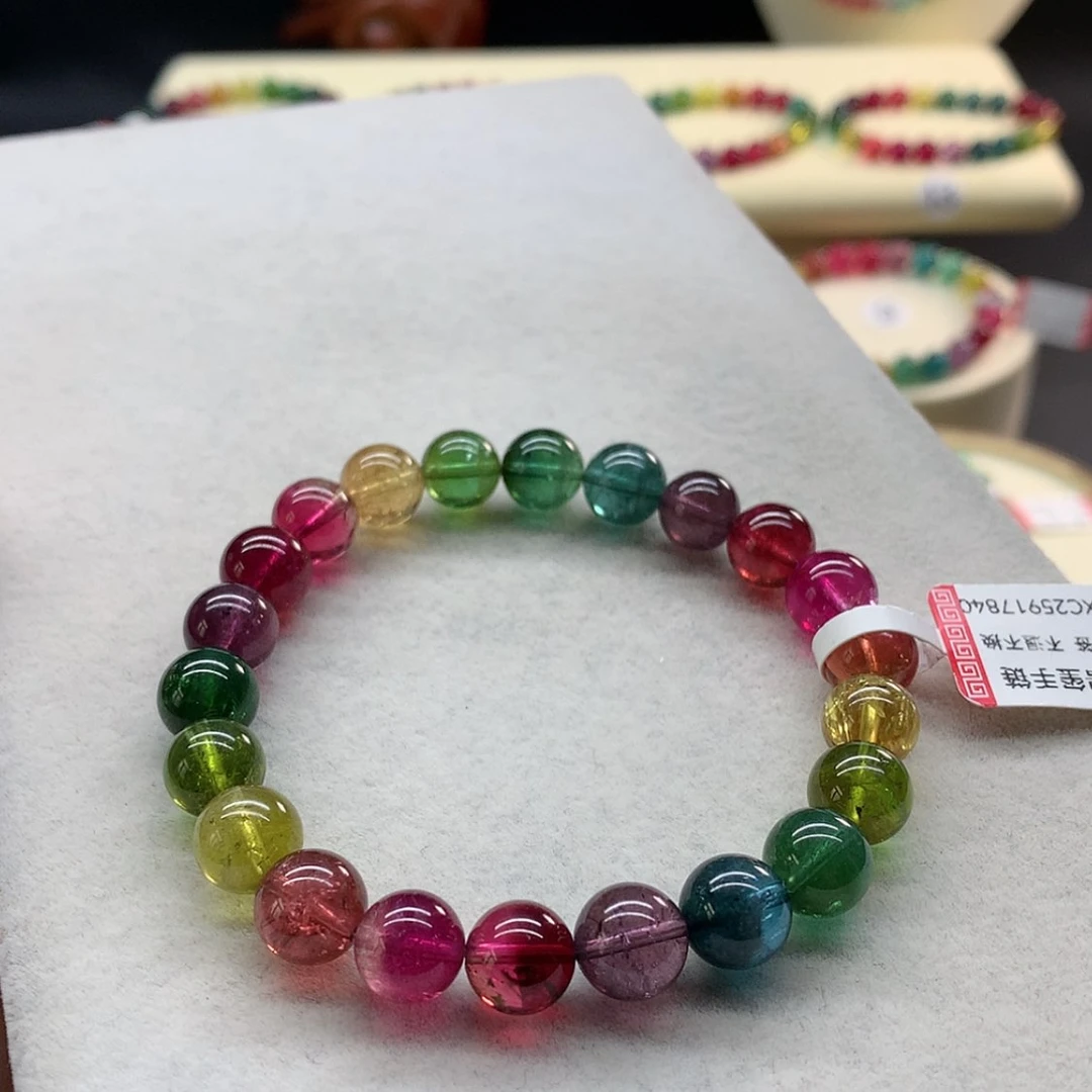 【闪购商品】未镶嵌手链碧玺艳丽色标单圈9.1