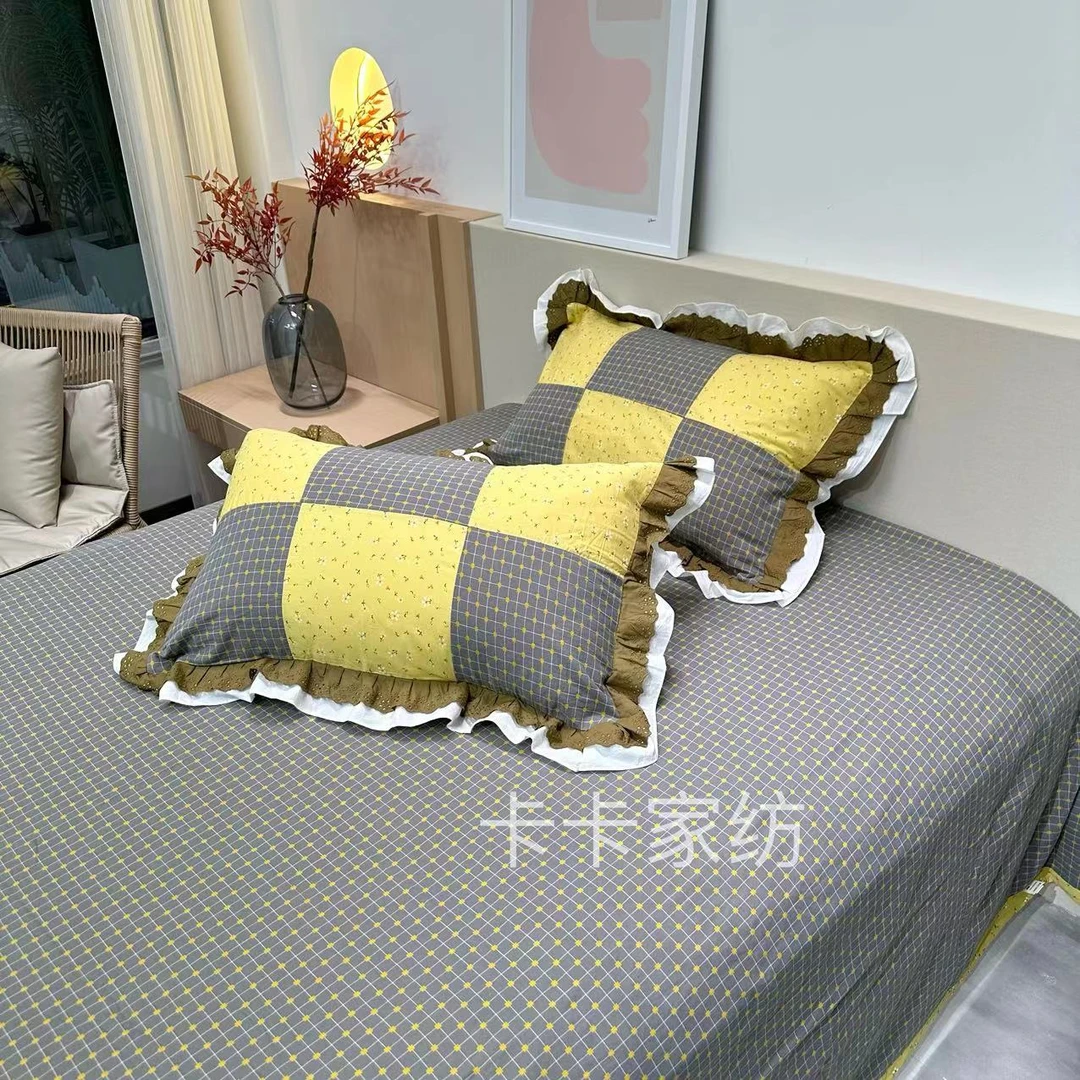 暖暖晴空·同款纯棉拼纱布三件套