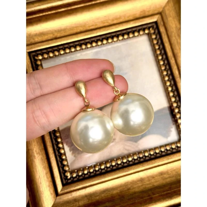 足银玻璃耳饰 爱妃原创【新品】复古港风百搭时髦高品质银针耳环S25