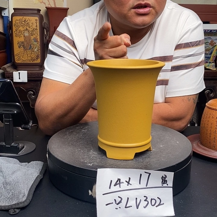 紫砂花盆货号一只LV302