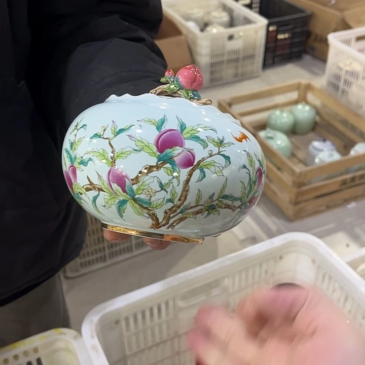 摆件陶瓷茶叶罐陶瓷密封罐