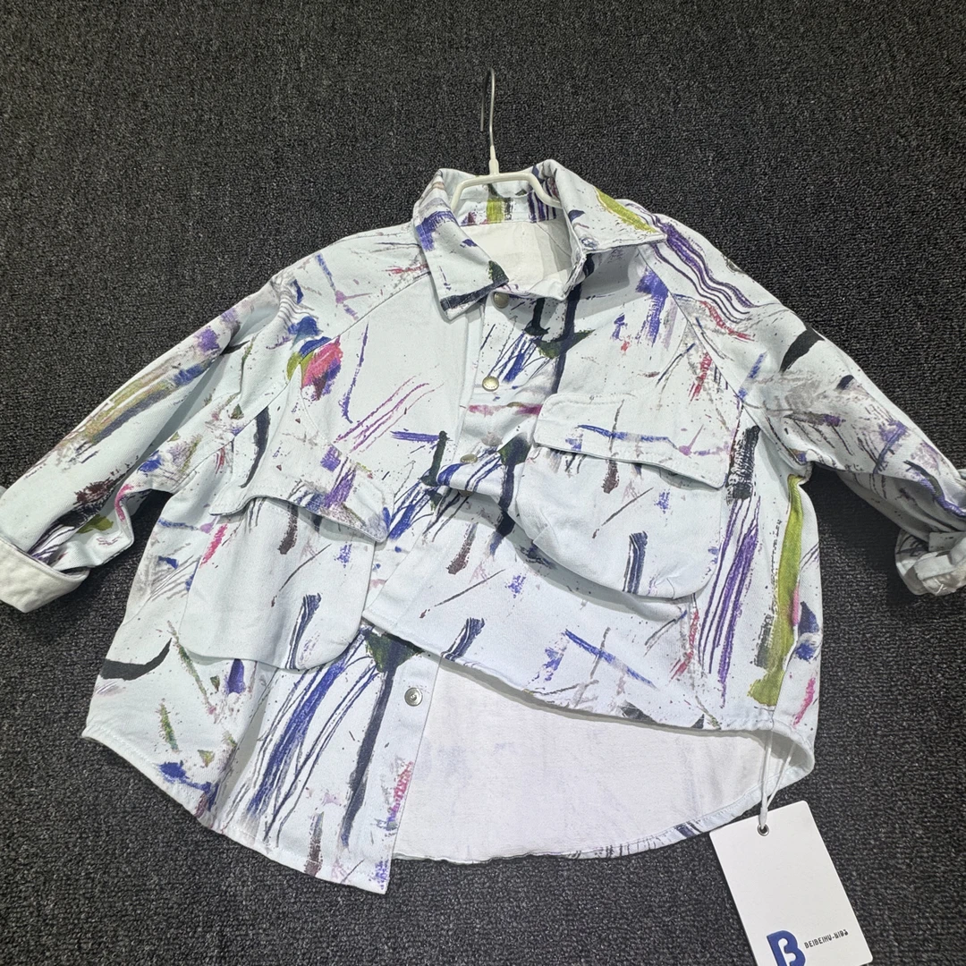 秋季休闲港味宽松碎花衬衫复古时尚海边度假风上衣