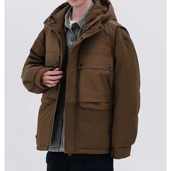 【杭州NYN系列.羽绒服】假两件情侣款高定立体鼓包口袋羽绒服Z-636