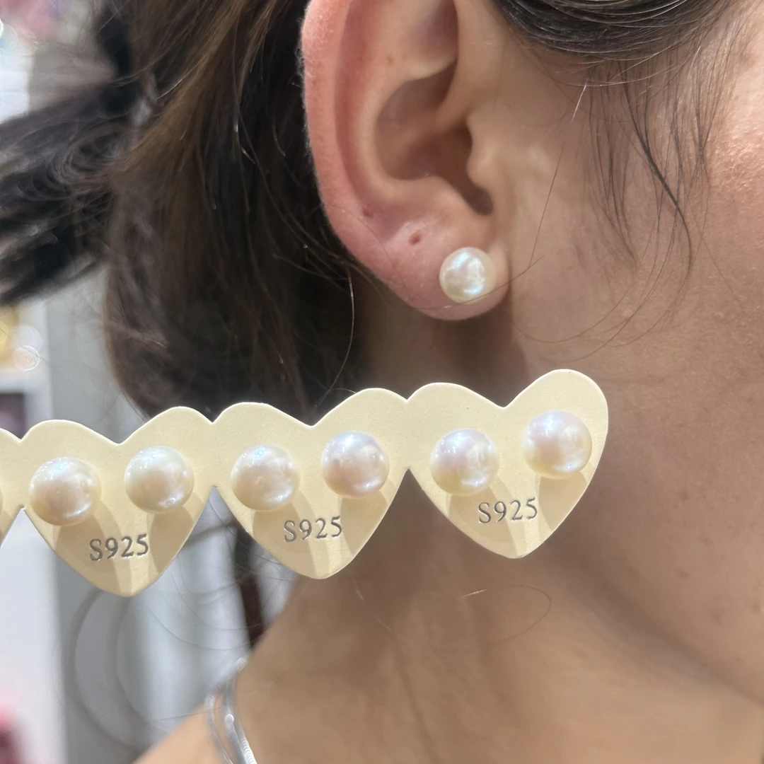 925银耳饰 耳环姑娘 S925纯银珍珠耳钉