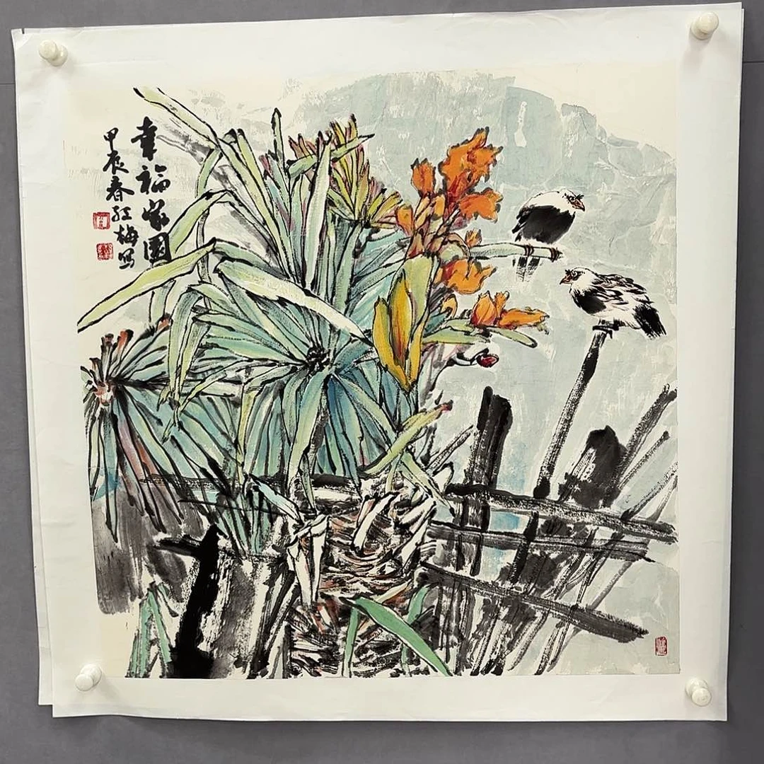 国画艺术家真人手绘